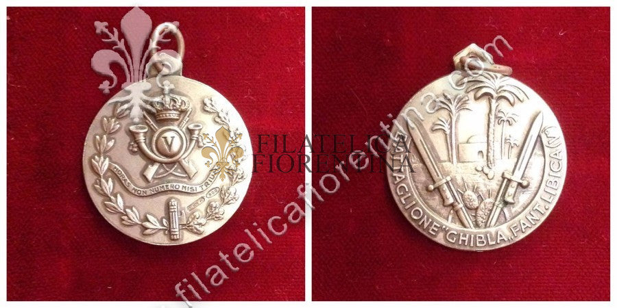 Medaglia del V° Battaglione " Ghibla " Fanteria Libica - argento 800