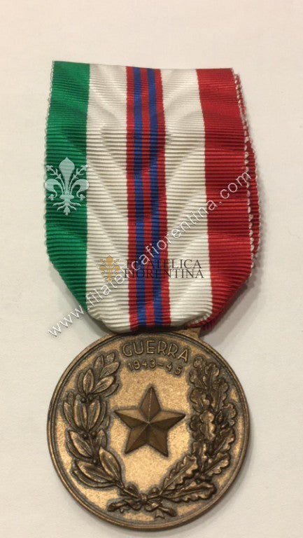Medaglia per la Campagna 1943 - 45 della II^ Guerra Mondiale con nastrino