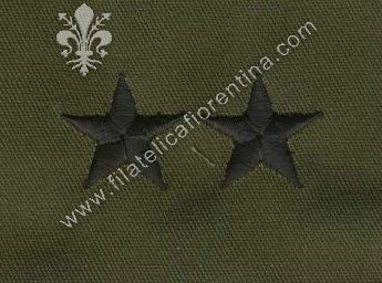 Gradi generale 2 stelle in stoffa nero su verde (in coppia)