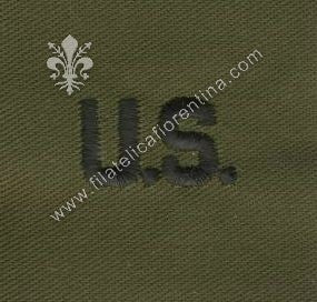 U.S. lettere in stoffa nero su verde (in coppia)