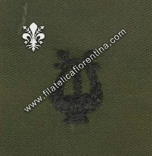 BOS uff.musici  in stoffa nero su verde (in coppia)