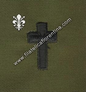 BOS ufficiale cappellano cristiano in stoffa nero su verde (in coppia)