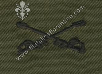 BOS ufficiale cavalleria - in stoffa nero su verde (in coppia)