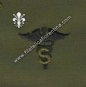 BOS uff.spec. medico in stoffa nero su verde (in coppia)