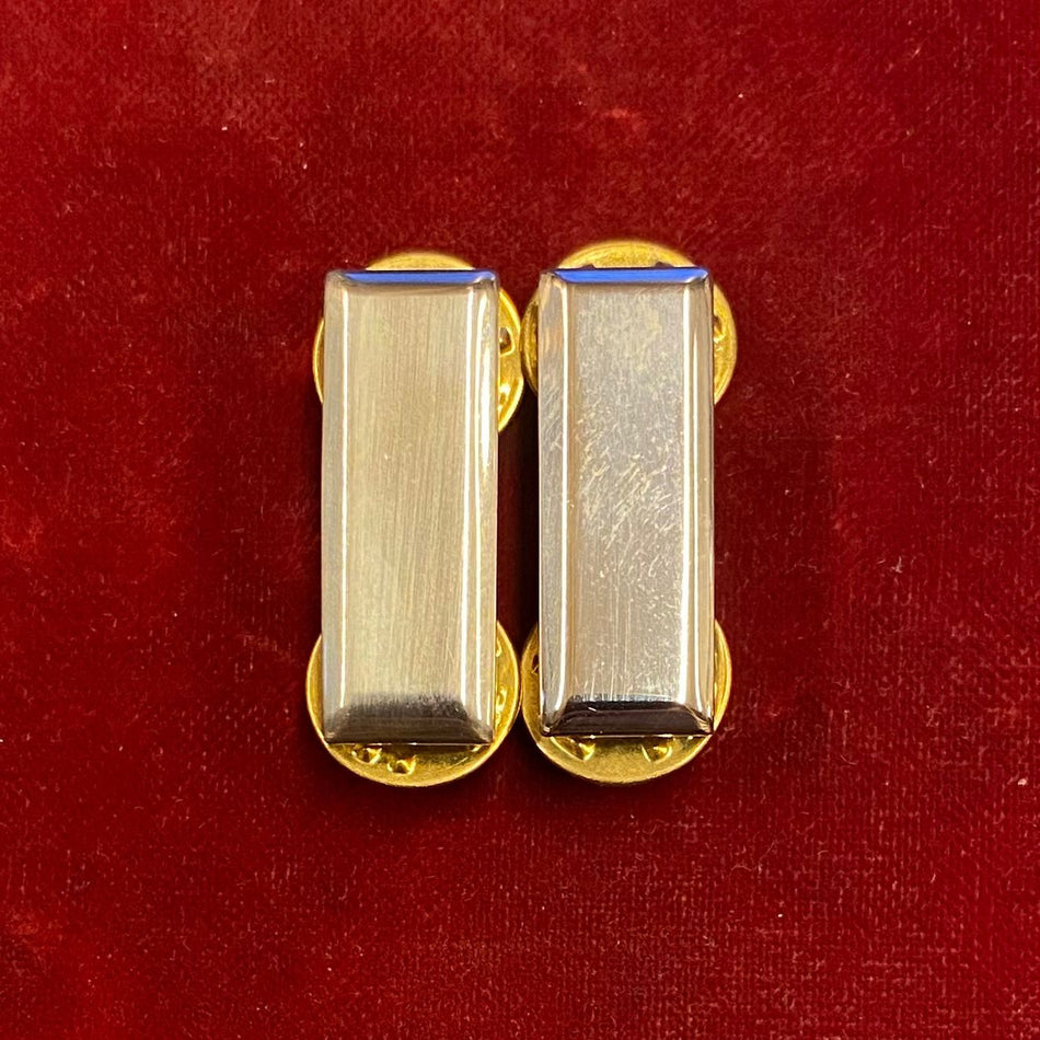 First Lieutenant Rank Officer / Gradi tenente in metallo argentato ( venduto in coppia)