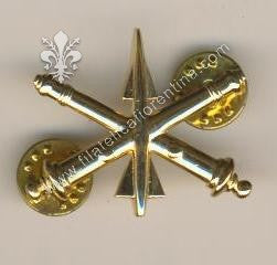 BOS ufficiale artiglieria contraerea in metallo dorato (in coppia)
