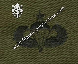 Brev.paracadutista senior in stoffa nero su verde