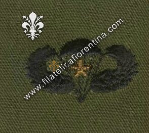 Brev.parac. lanci in guerra basic in stoffa nero su verde