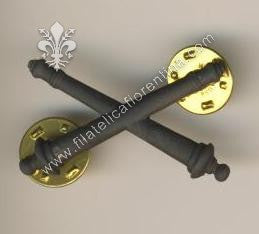 BOS ufficiale artiglieria in metallo nero ( in coppia )