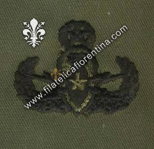 Explosive ordnance disp.master in stoffa nero su verde