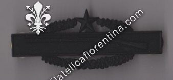 Combat infantry. 1stella in metallo nero per uniforme da combattimento