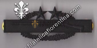 Combat infantry. 2 stelle in metallo nero per uniforme da combattimento