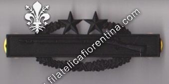 Combat infantry. 2 stelle in metallo nero per uniforme da combattimento