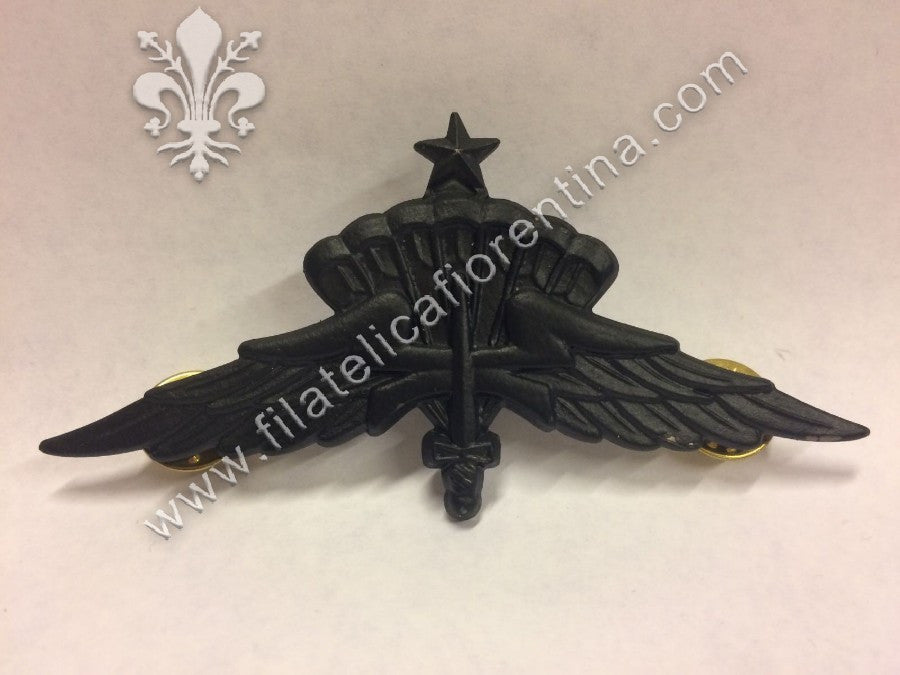 Halo wing senior in metallo nero per uniforme da combattimento ( dim. 90 mm )