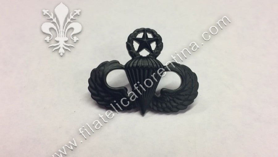 Brevetto paracadutisti master  in metallo nero per uniforme da combattimento