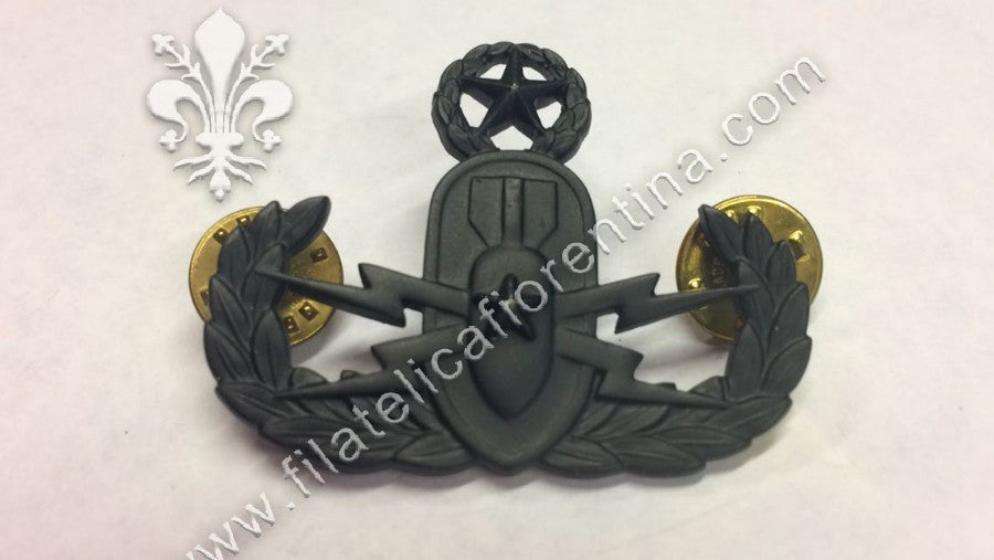 Explosive ord.disp. master in metallo nero per uniforme da combattimento