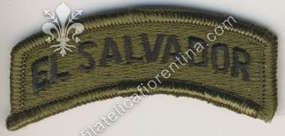 Scritta da spalla" El Salvador" Nero su verde