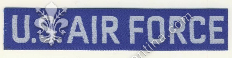 Scritta "air force" bianco su blu