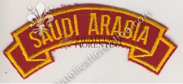 "Saudi Arabia" giallo su rosso scuro