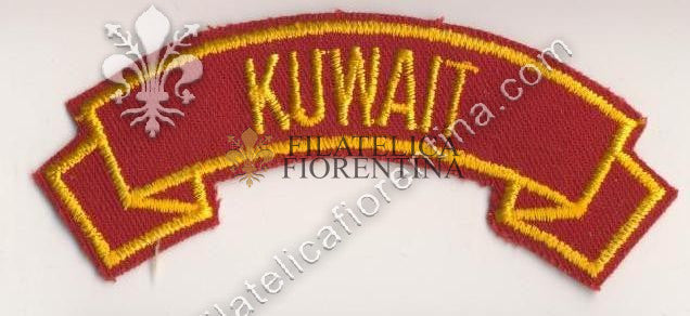 "Kuwait" giallo su rosso scuro