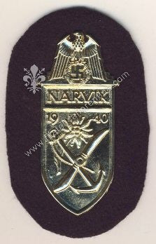 Placca da braccio  NARVIK 1940 - su fondo blu scuro
