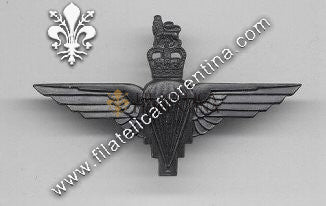 Fregio Parachute Regiment in alluminio anodizzato nero da comb.
