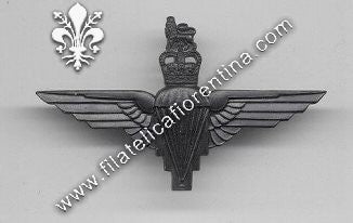 Fregio Parachute Regiment in alluminio anodizzato nero da comb.