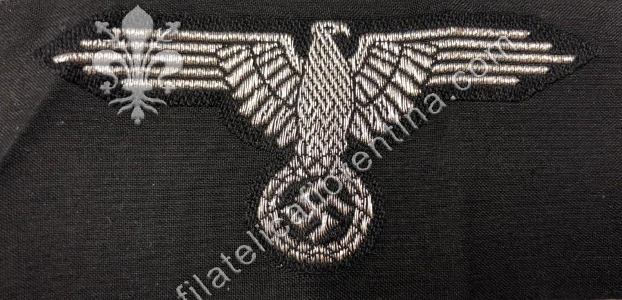 Aquila da braccio SS da ufficiale in seta - filo argentato