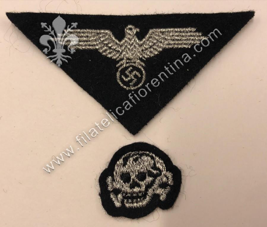 Aquila e totenkopf da Ufficiale SS su fondo nero