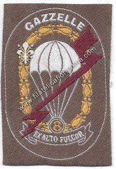 Distintivo dell 8^ Compagnia Paracadutisti - "Gazzelle" - (in raso)