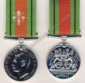 "The Defence Medal" - 1939/1945 Giorgio VI° - argentato per uniforme di gala