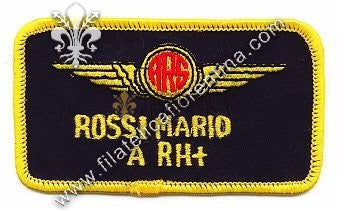 Distintivo ROSSI MARIO A RH+ - mod di panno