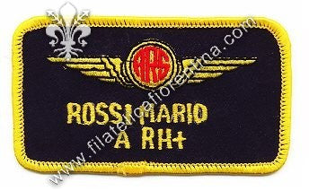 Distintivo ROSSI MARIO A RH+ - mod di panno