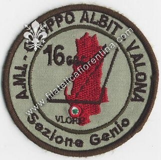 Distintivo del 16° Gruppo Genio Albit - VALONA - Sezione Genio - A.M.I.