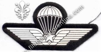 Brevetto Militare di Paracadutismo - in gomma bianco su nero