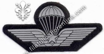 Brevetto Militare di Paracadutismo - in gomma grigio su nero