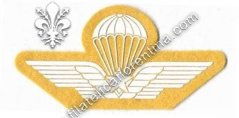 Brevetto militare di paracadutismo - in gomma bianco su giallo