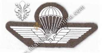 Brevetto militare di paracadutismo - in gomma bianco su grigio/verde