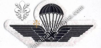 Brevetto militare di paracadutismo - in gomma nero su bianco