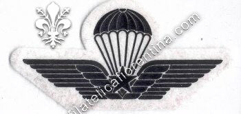 Brevetto militare di paracadutismo - in gomma nero su bianco