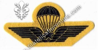 Brevetto militare di paracadutismo - in gomma nero su giallo
