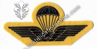 Brevetto militare di paracadutismo - in gomma nero su giallo