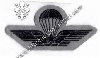 Brevetto militare di paracadutismo - in gomma nero su grigio