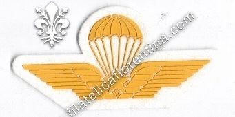 Brevetto militare di paracedutismo - in gomma giallo su bianco