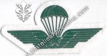 Brevetto militare di paracedutismo - in gomma verde su bianco