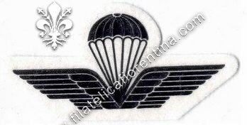 Brevetto di paracadutismo - in gomma nero su bianco