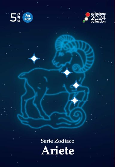 Italia 5 Euro 2024 Argento 925/°°° Serie Zodiaco: Ariete