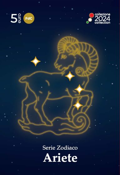 Italia 5 Euro 2024 Bronzital Serie Zodiaco: Ariete